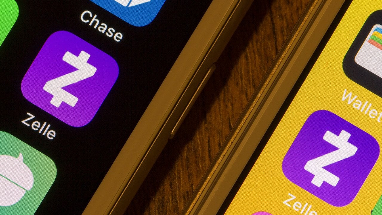 Zelle mobile app icons on smartphones.