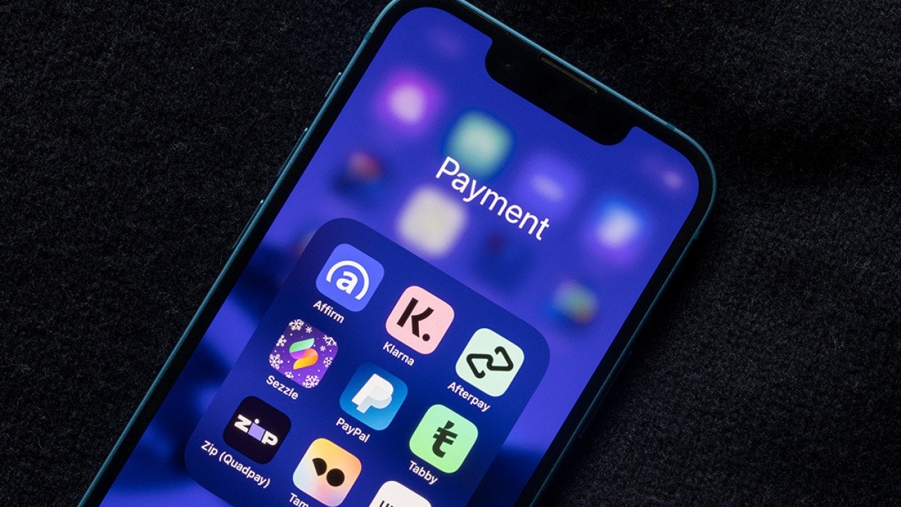 Smartphone showing Buy Now, Pay Later apps.