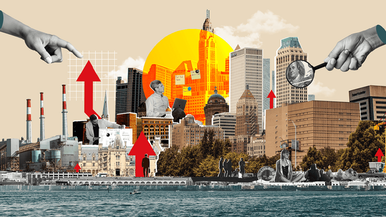 Custom illustration of housing markets and states where people want to move in.