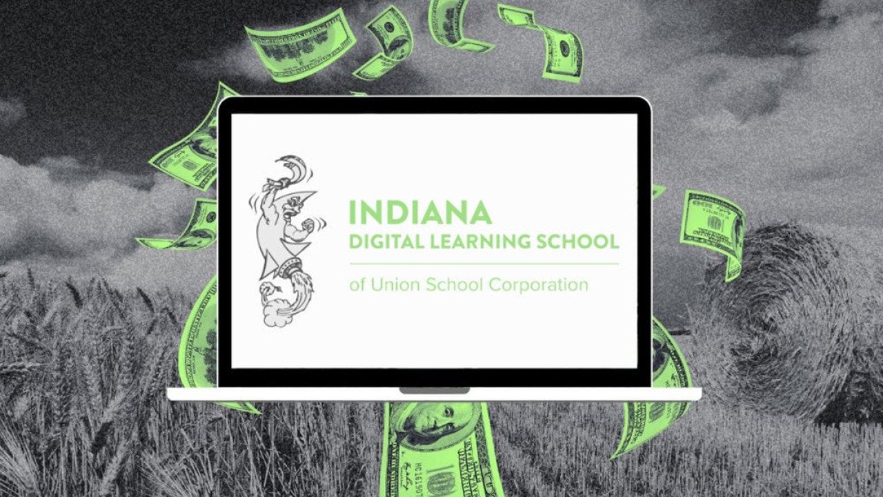 Custom art of Indiana Digital Learning School of Union School Corporation.