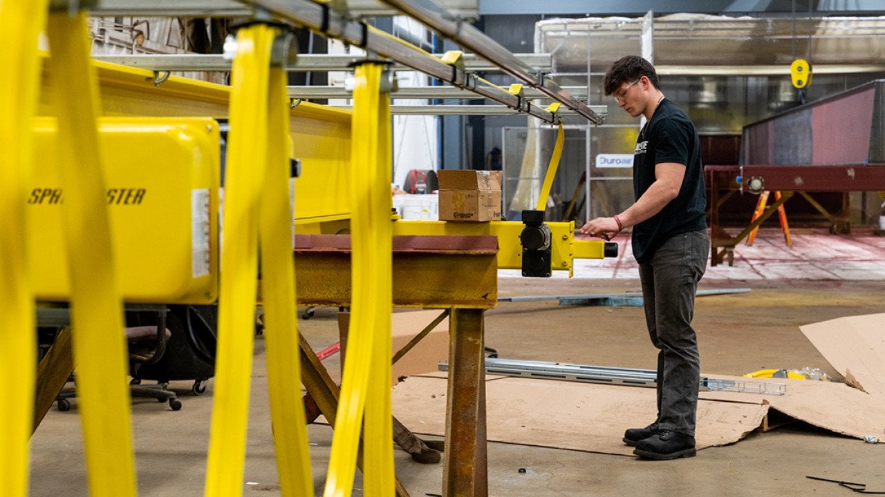 Field technician apprentice at Hoosier Crane Service Company.