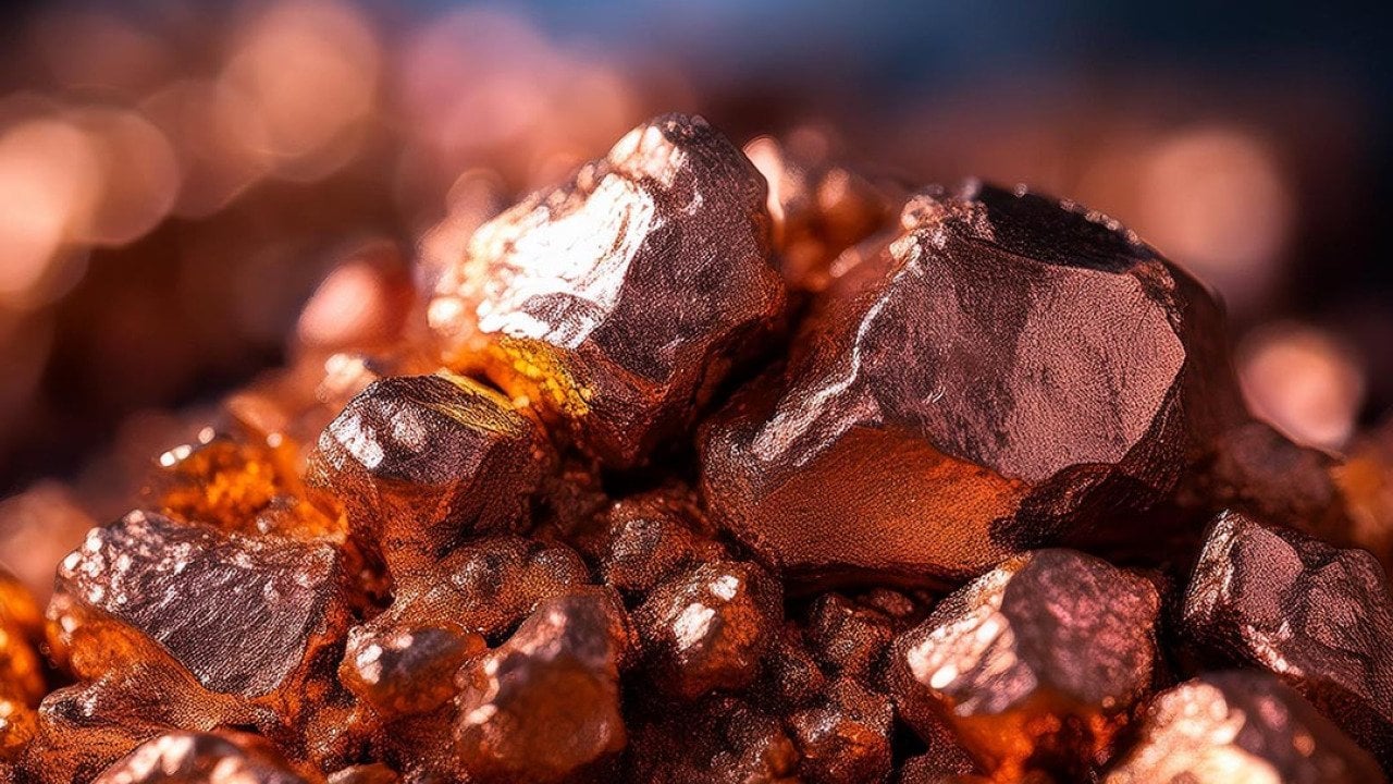 Macro view of copper ore.