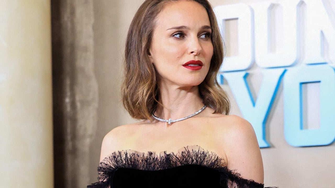 Natalie Portman photographed during the premiere of Apple's 