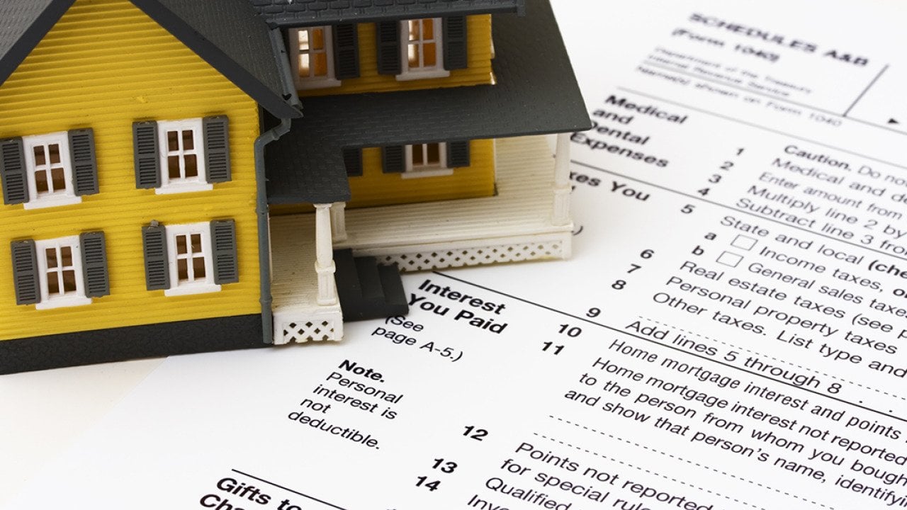 A figure of a house on a U.S. tax form.
