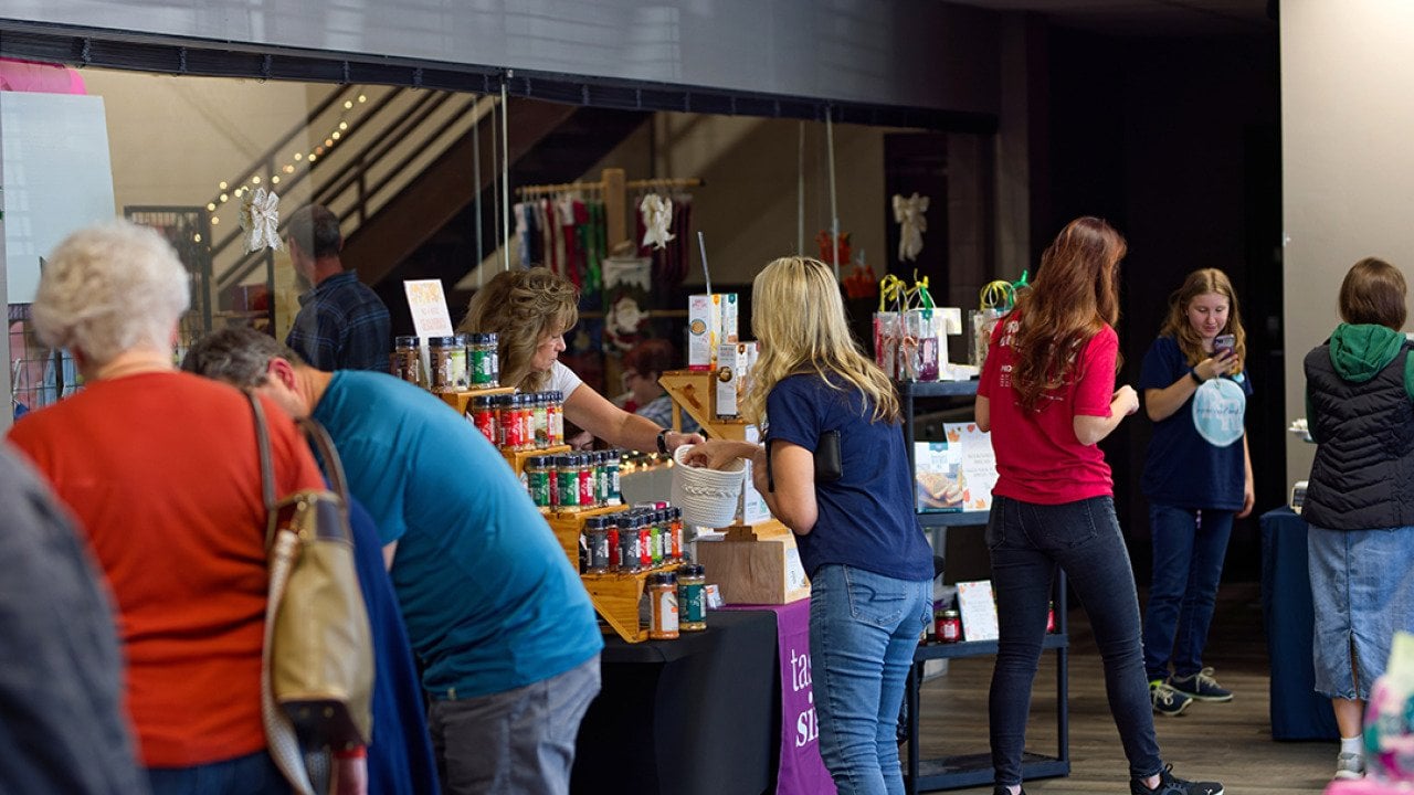 A pre-Christmas market full of handmade products manufactureres and customers in Holland, Ohio.