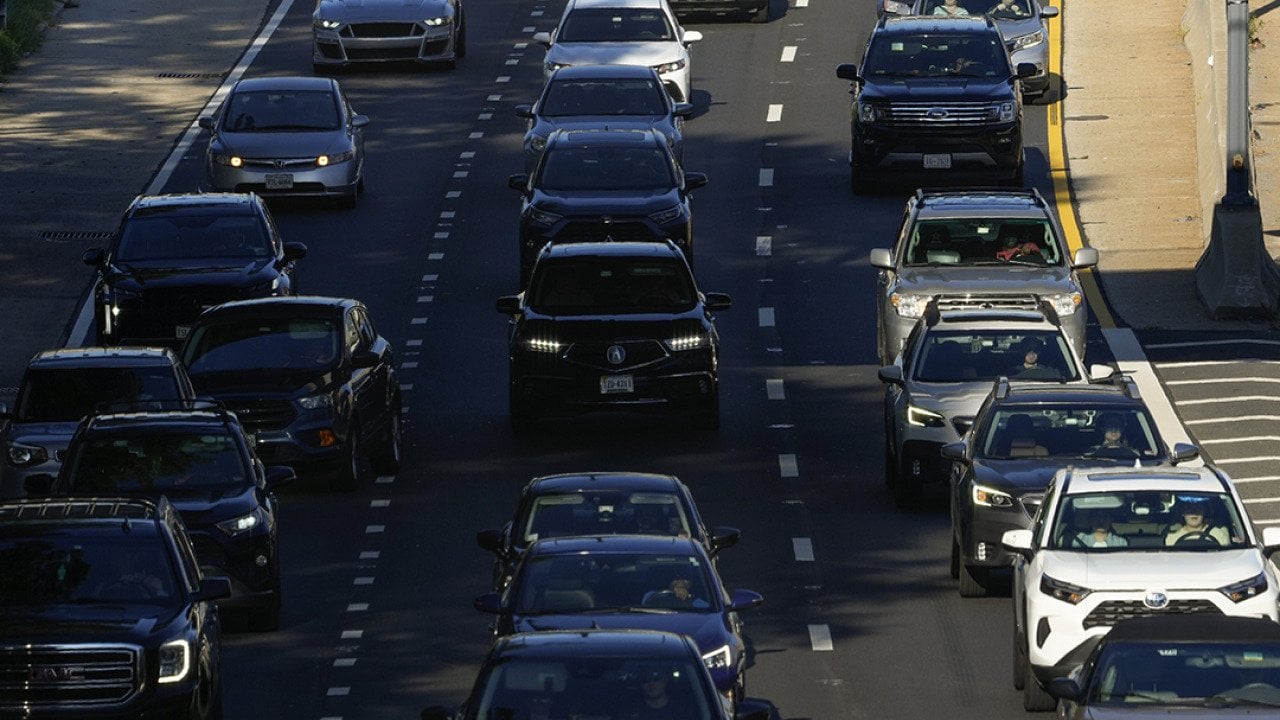 Traffic moves along Interstate 395 in Washington, DC.