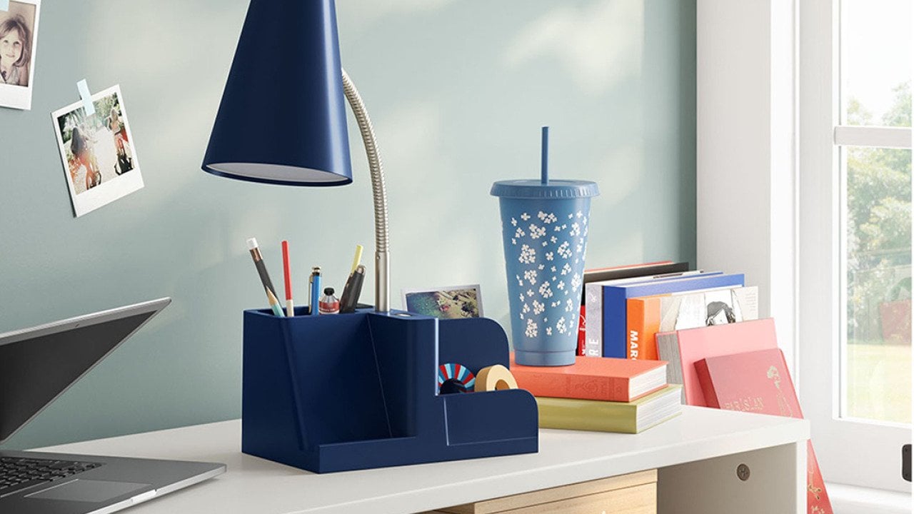 A student's homework station in their bedroom.