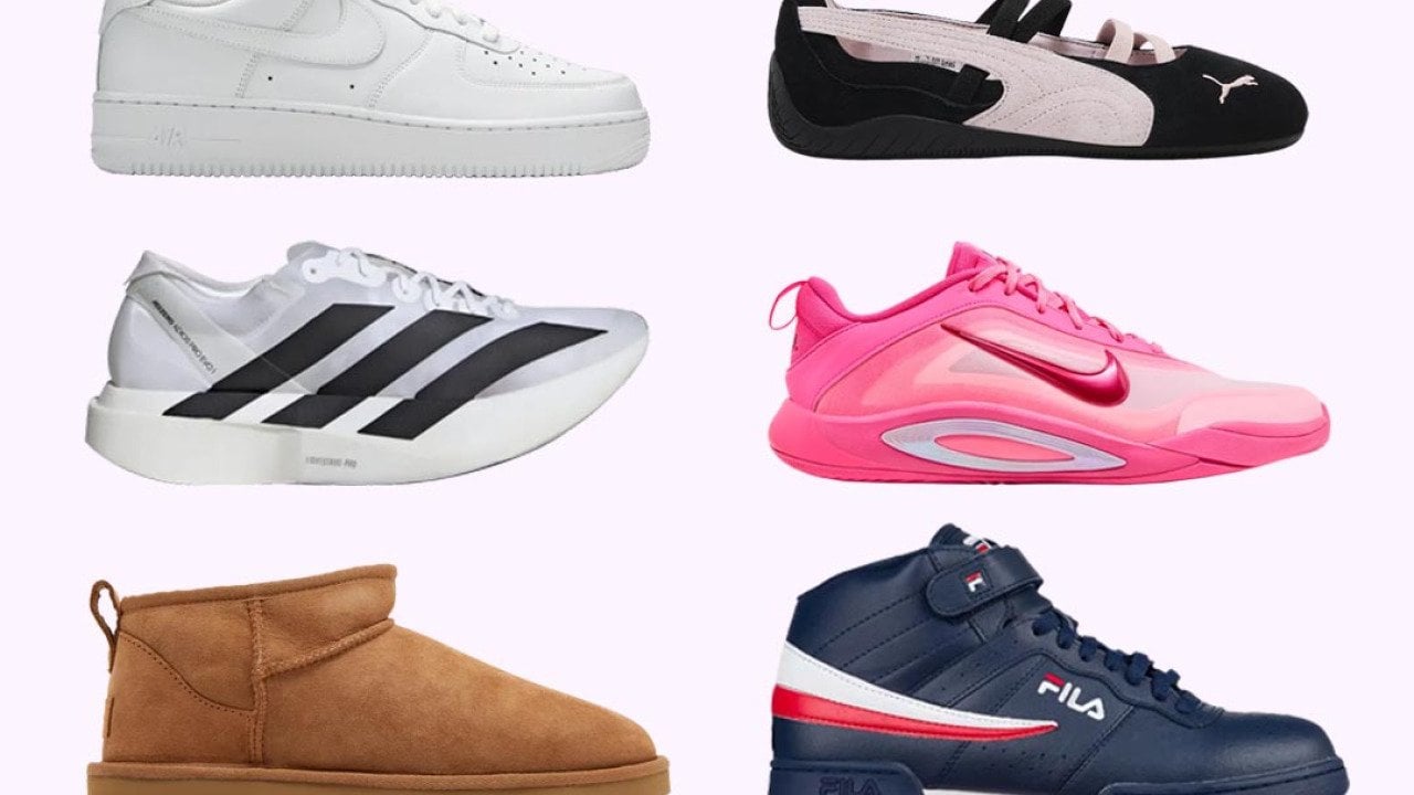 A collage of the top six sneaker models for 2025.