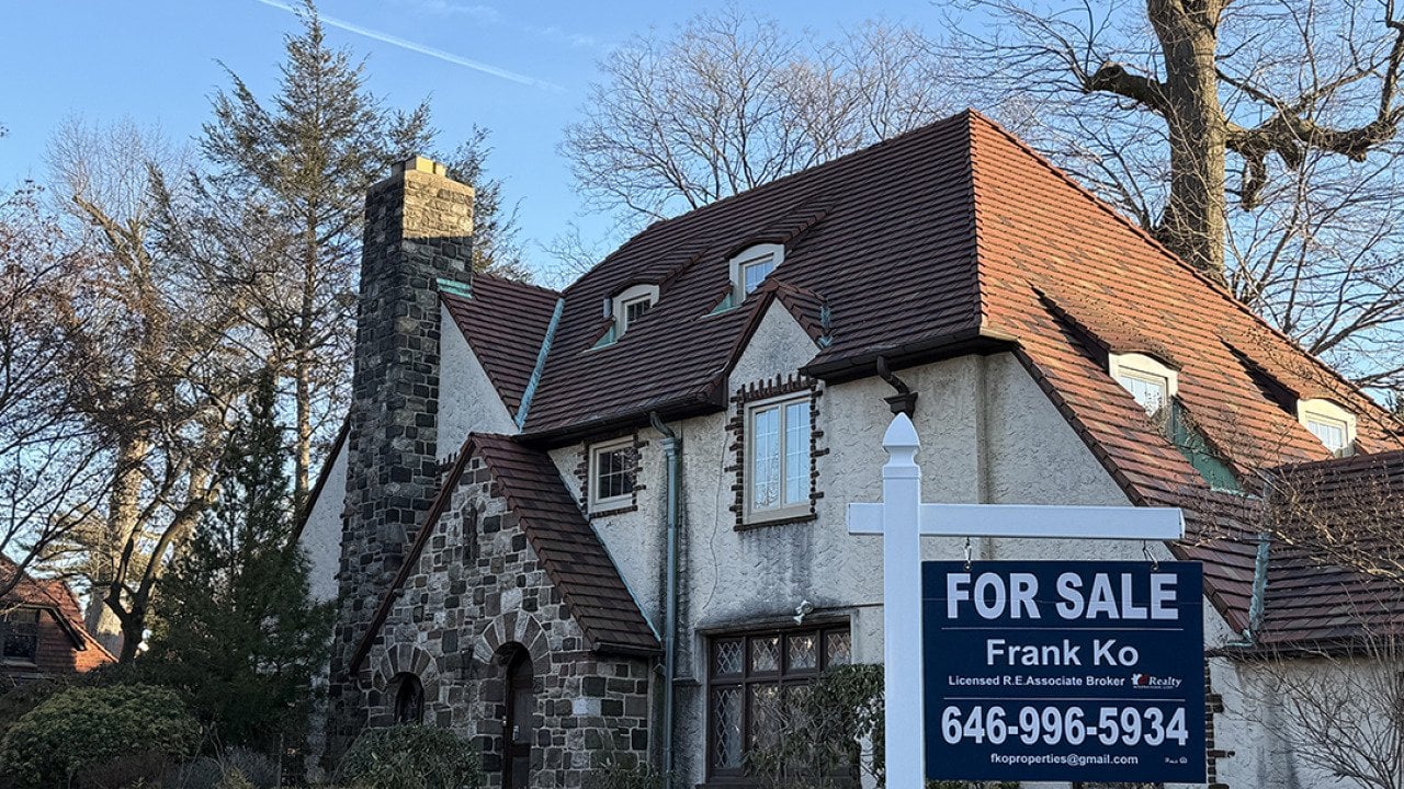A large home for sale in Forest Hills Gardens, Queens, New York.