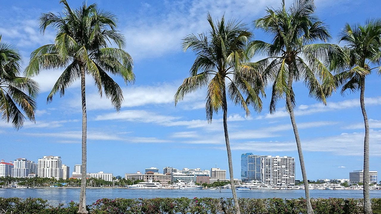 A view of West Palm Beach's skyline in Florida.