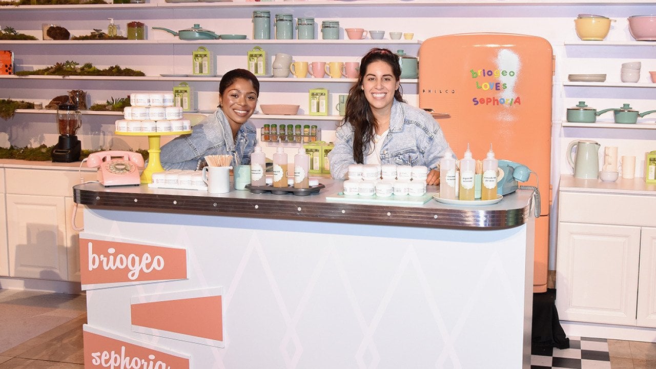 Briogeo, a hair care company, and its vendors at its booth during the 2018 SEPHORiA event in Los Angeles, California.