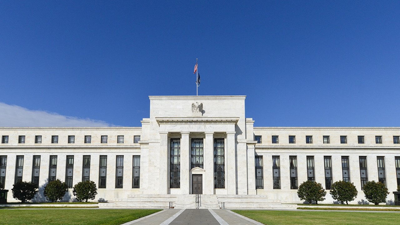 The Federal Reserve Building in Washington, DC.
