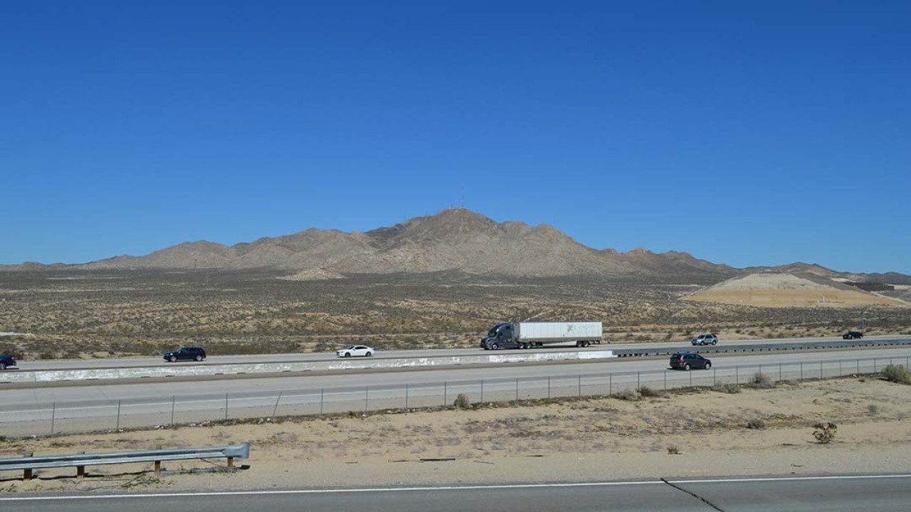 The I-15 freeway in Apple Valley, California.
