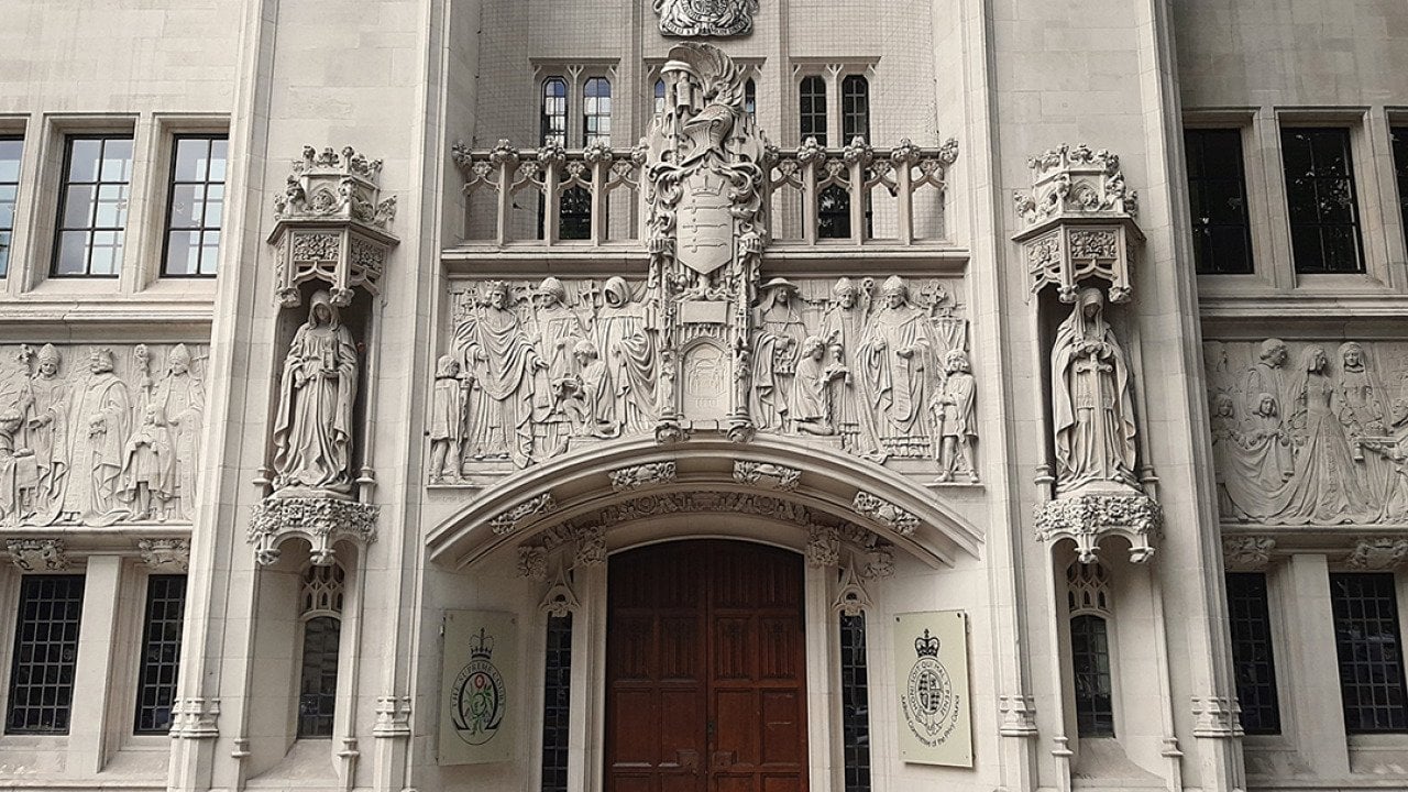 The Middlesex Guildhall, a court building housing the Supreme Court of the United Kingdom.