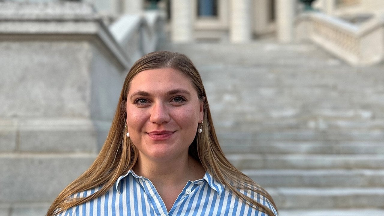 A photograph of Lydia McComas, 28, the new city clerk in Madison, Wisconsin, decided in college that she wanted to be in the election administration field.