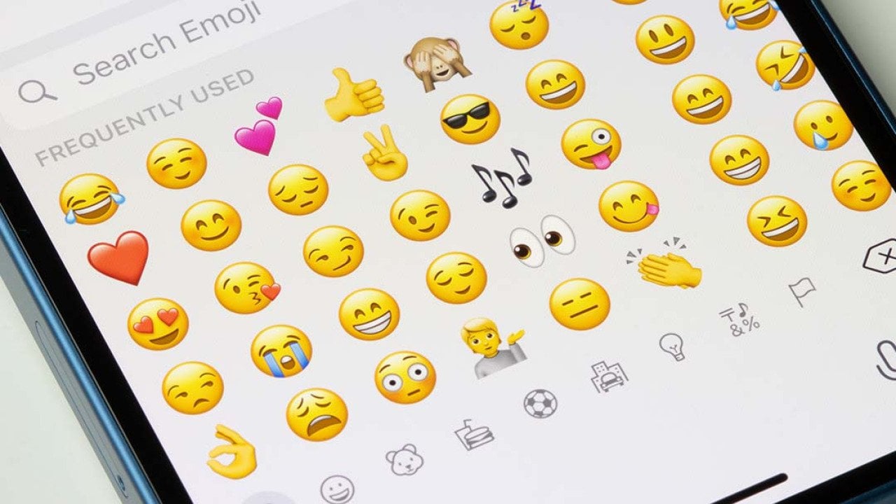 The emoji options in an iPhone keyboard.