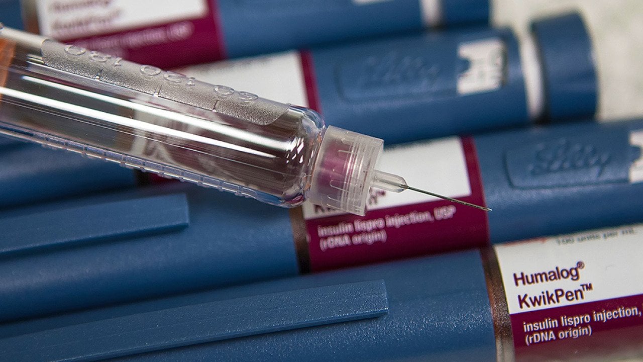 Tip of an insulin injection.