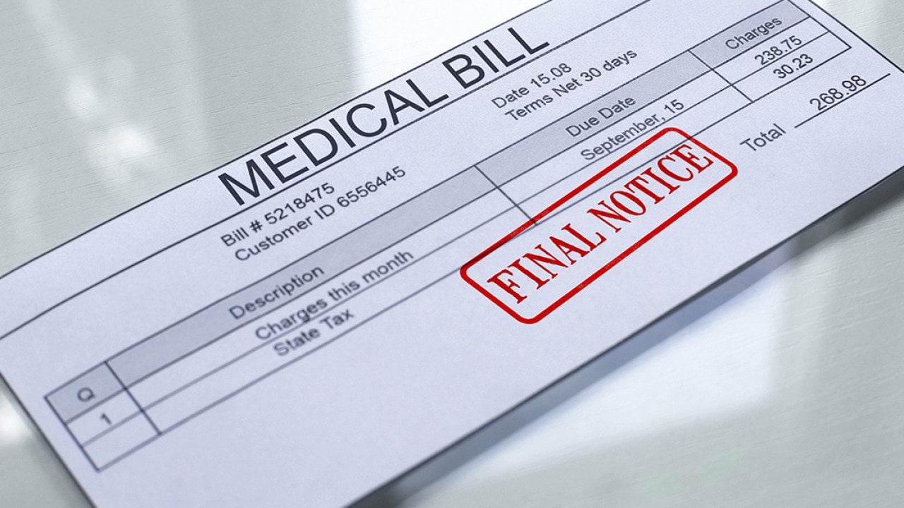A medical bill with a final notice stamp.