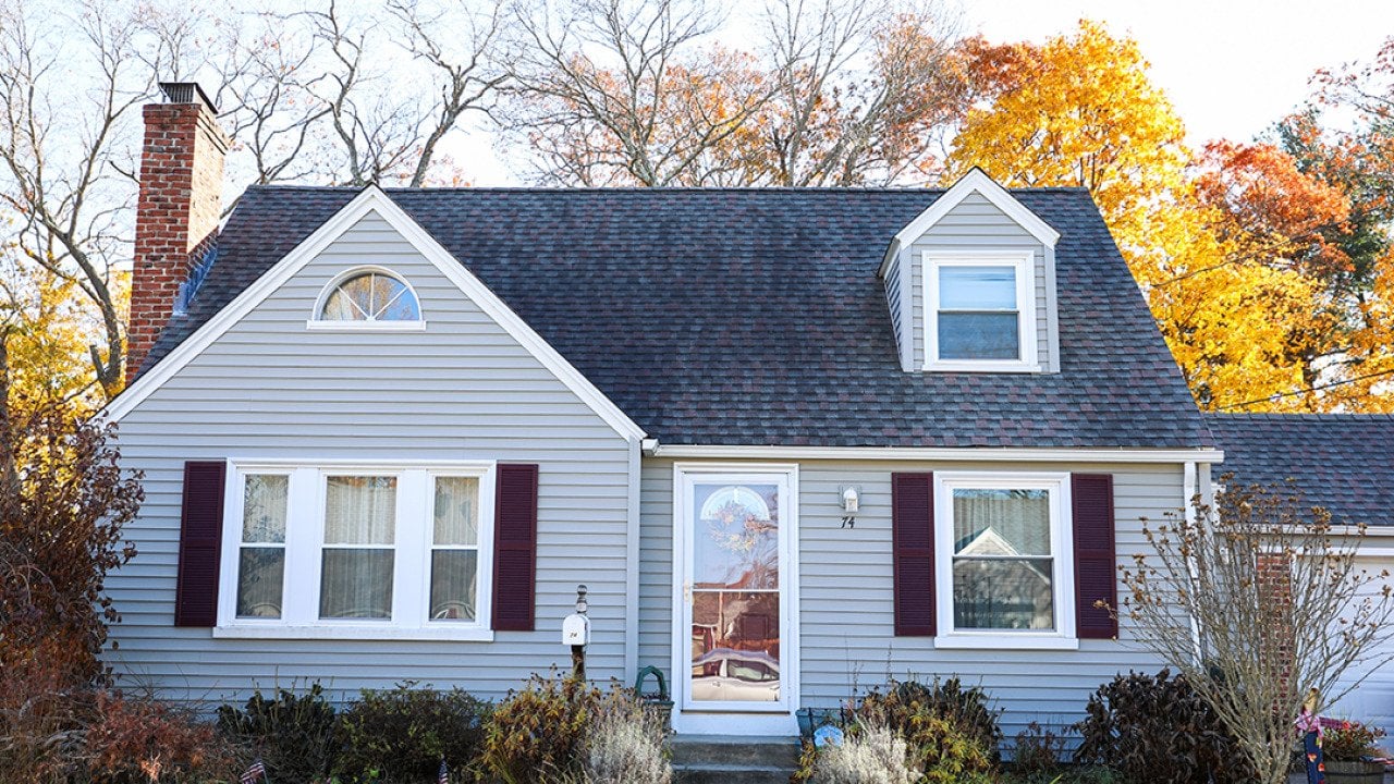 Facade of an American suburban home.
