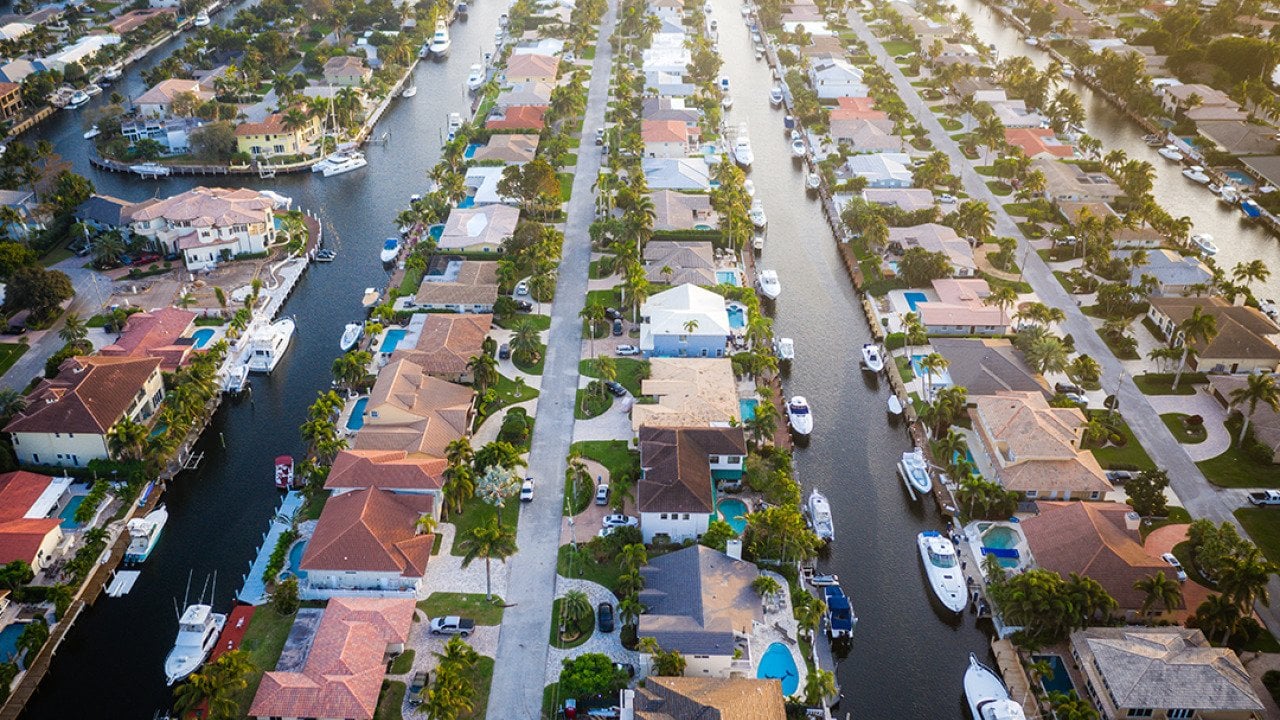 An aerial view of Fort Lauderdale in Florida.