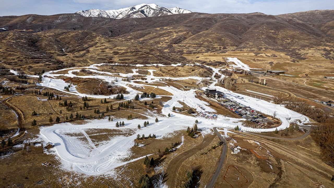 Aerial view of Soldier Hollow Nordic Center in Midway on Friday, January 23, 2026.