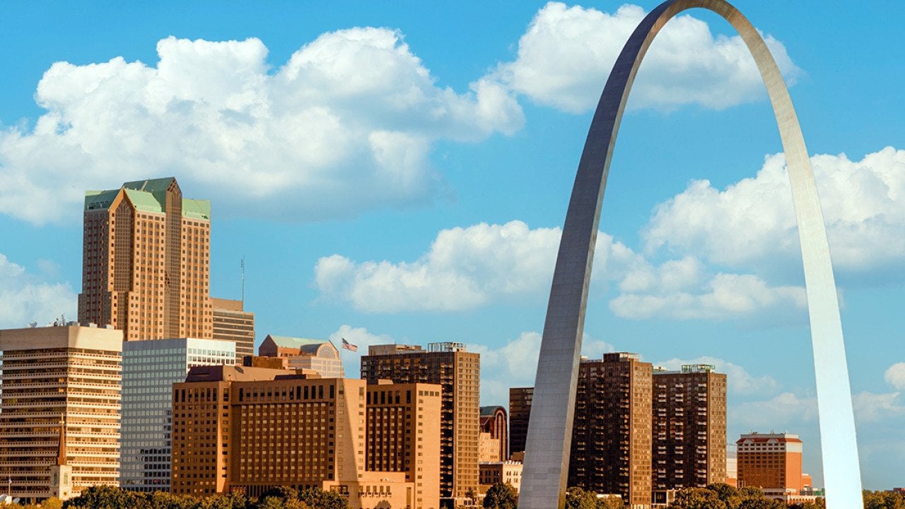 Gateway Arch in St. Louis, Missouri.