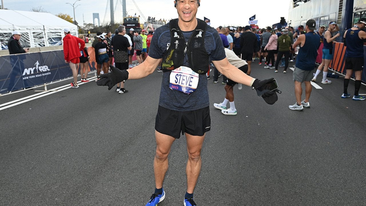 Steve Mesler during the 2023 TCS New York City Marathon on November 5, 2023 in New York City.