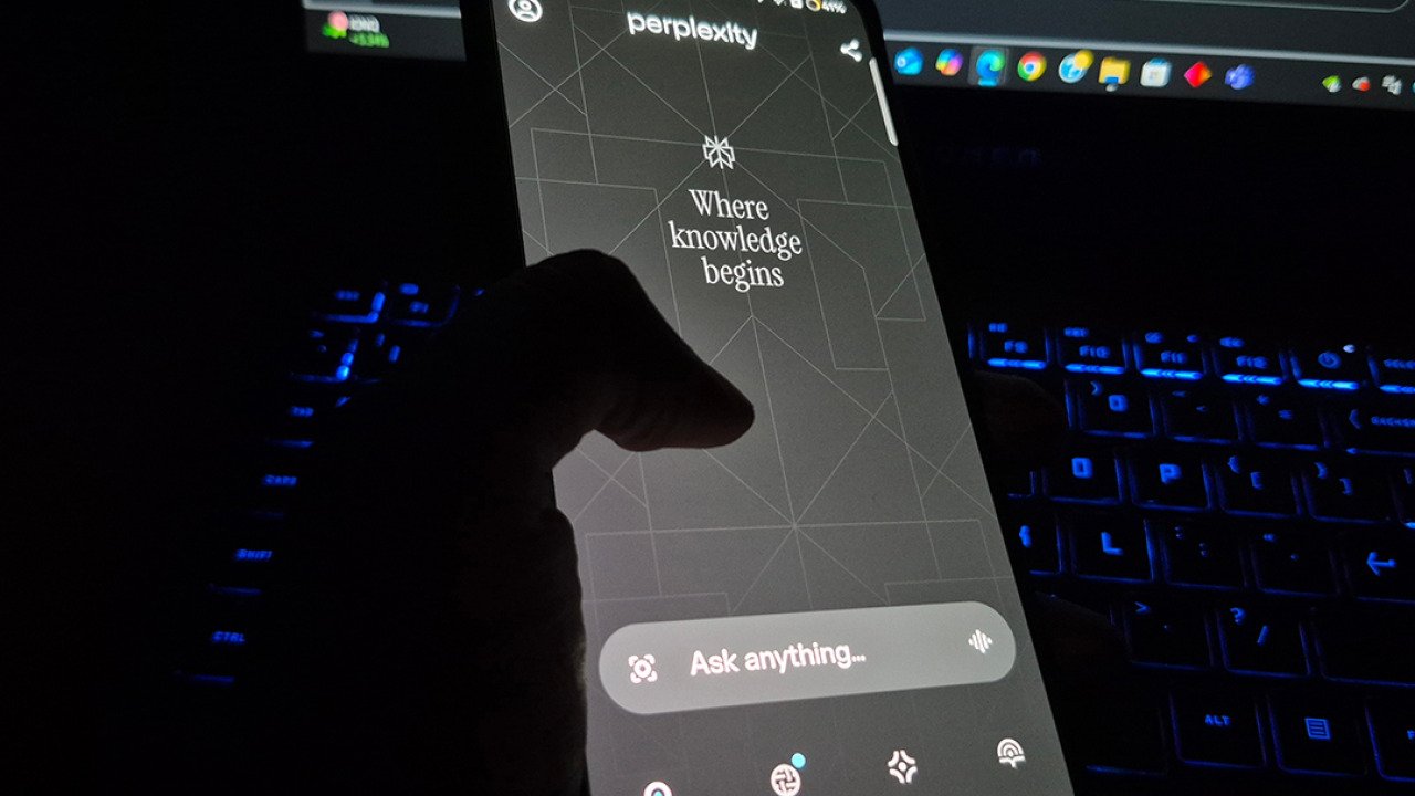 Perplexity AI app on a smartphone.