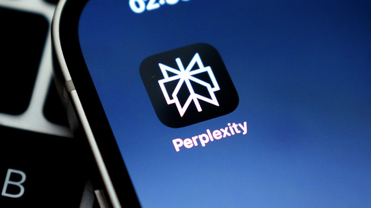Perplexity app icon on a smartphone.