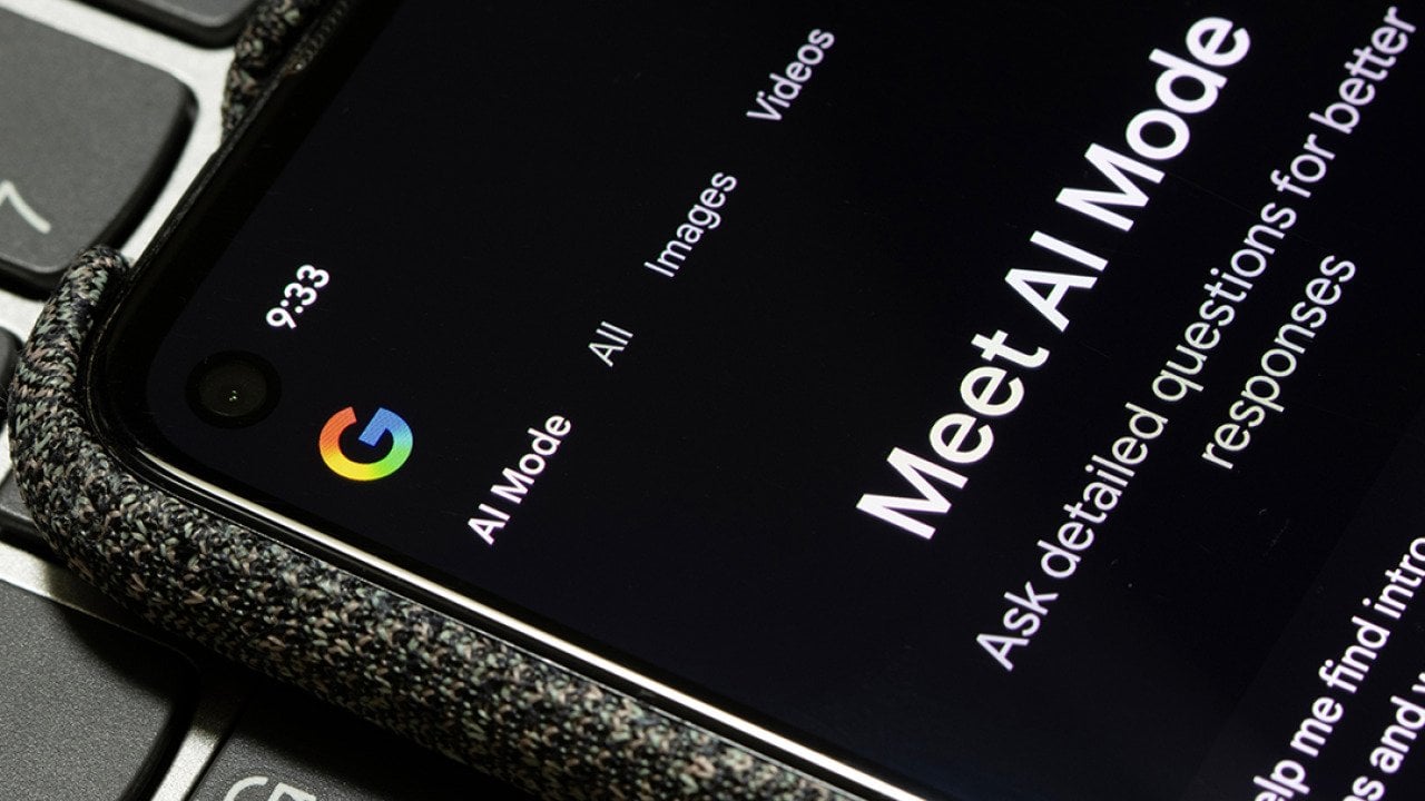 The AI Mode is turned on in the Google app on the screen of a smartphone. AI Mode helps users search more effortlessly by combining the capabilities of Gemini 2.0