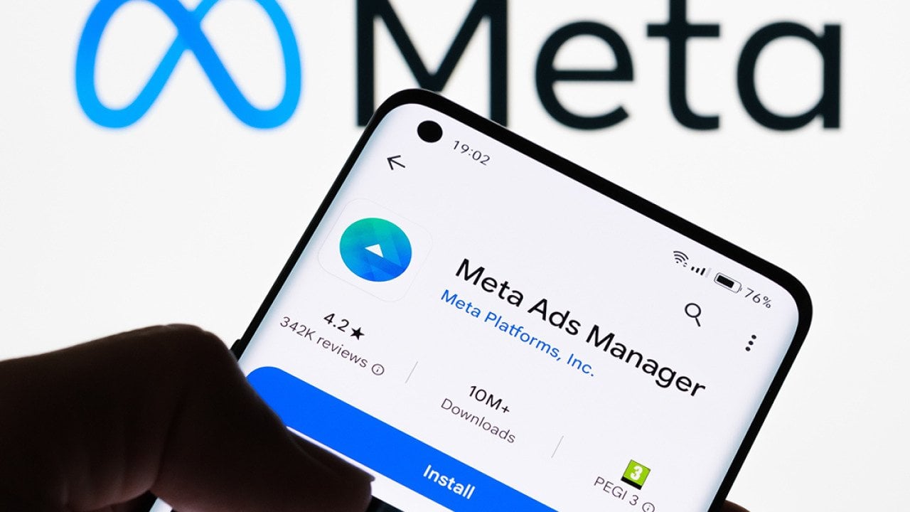 Meta Ads Manager app ready to be installed from the app store.