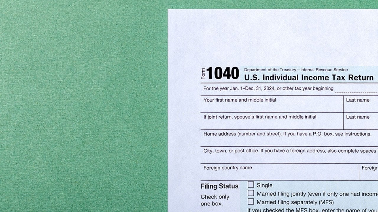 A 1040 tax document.