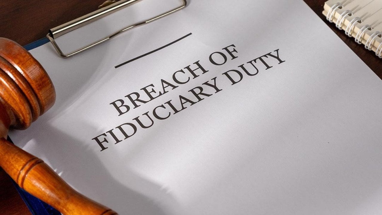 A breach of fiduciary duty report submitted for violation.