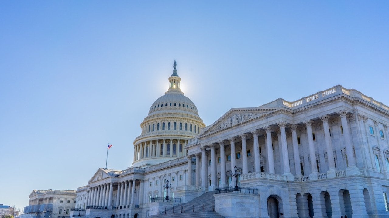A view of the Capitol Hill building in winter.