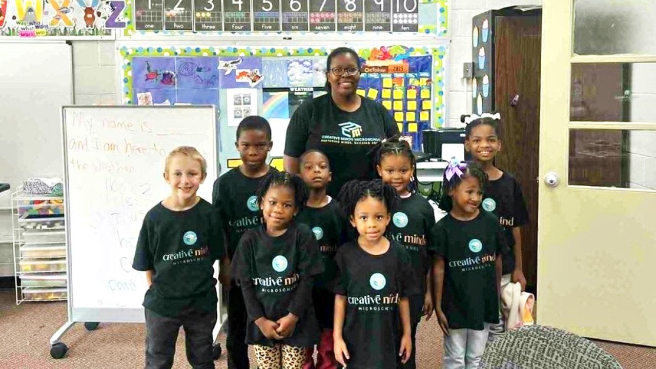 Lisa Swinson and her students at Creative Minds microschool in Wendell, North Carolina, welcomed seven new students in January.