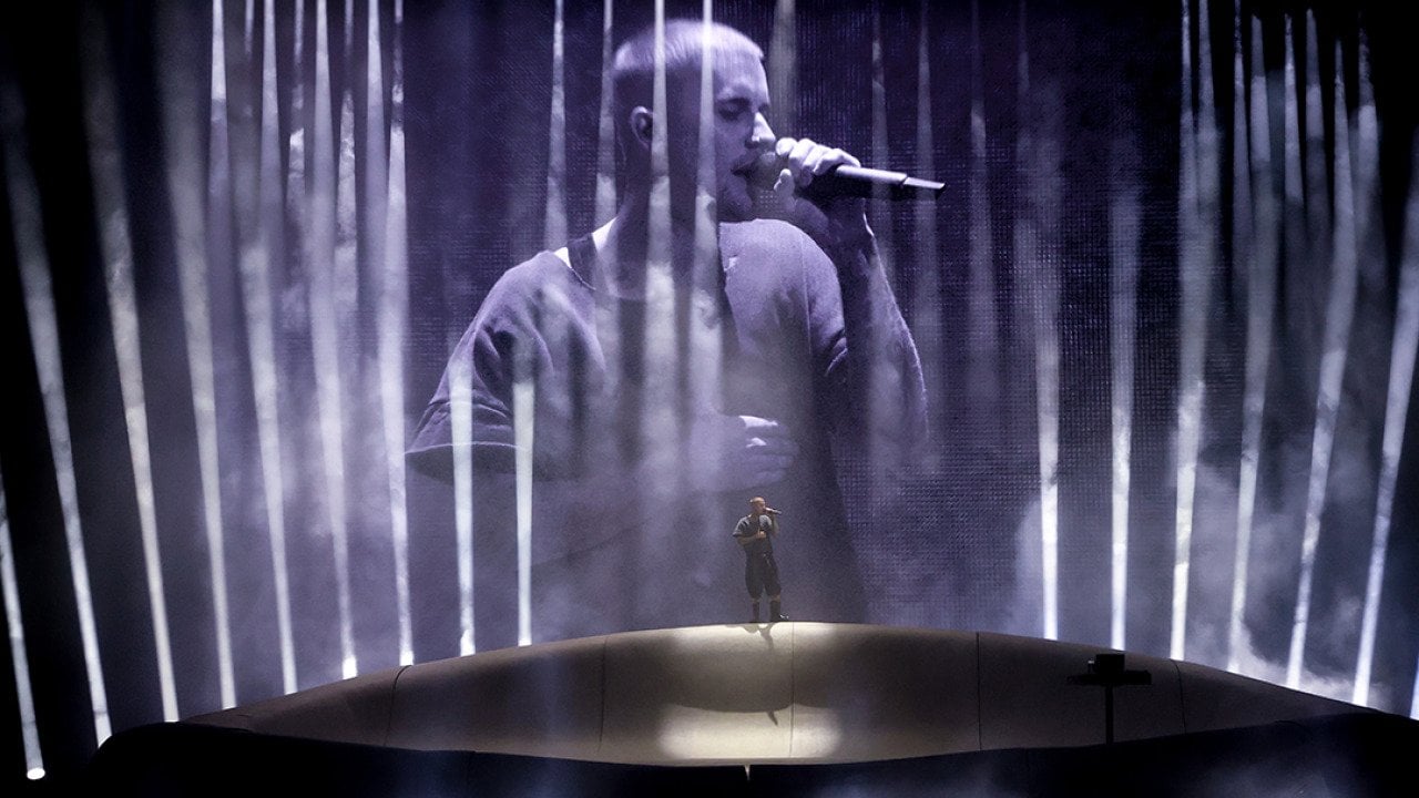 Justin Bieber performs at the Coachella Stage during the 2026 Coachella Valley Music and Arts Festival at Empire Polo Club on April 11, 2026 in Indio, California.