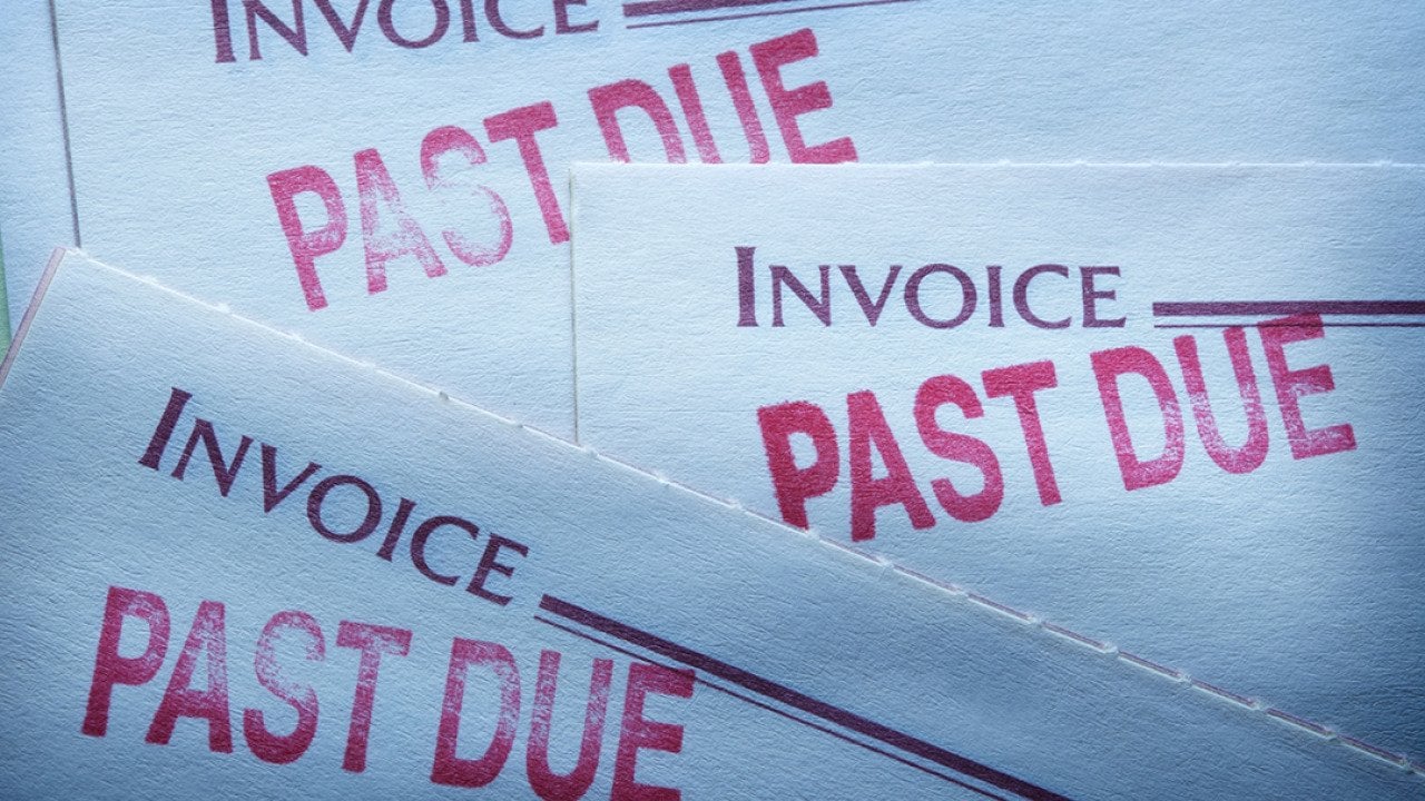 Invoice statements with past due markings indicating overdue payments.