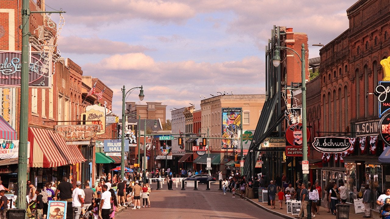 Beale Street in Memphis, Tennessee. 