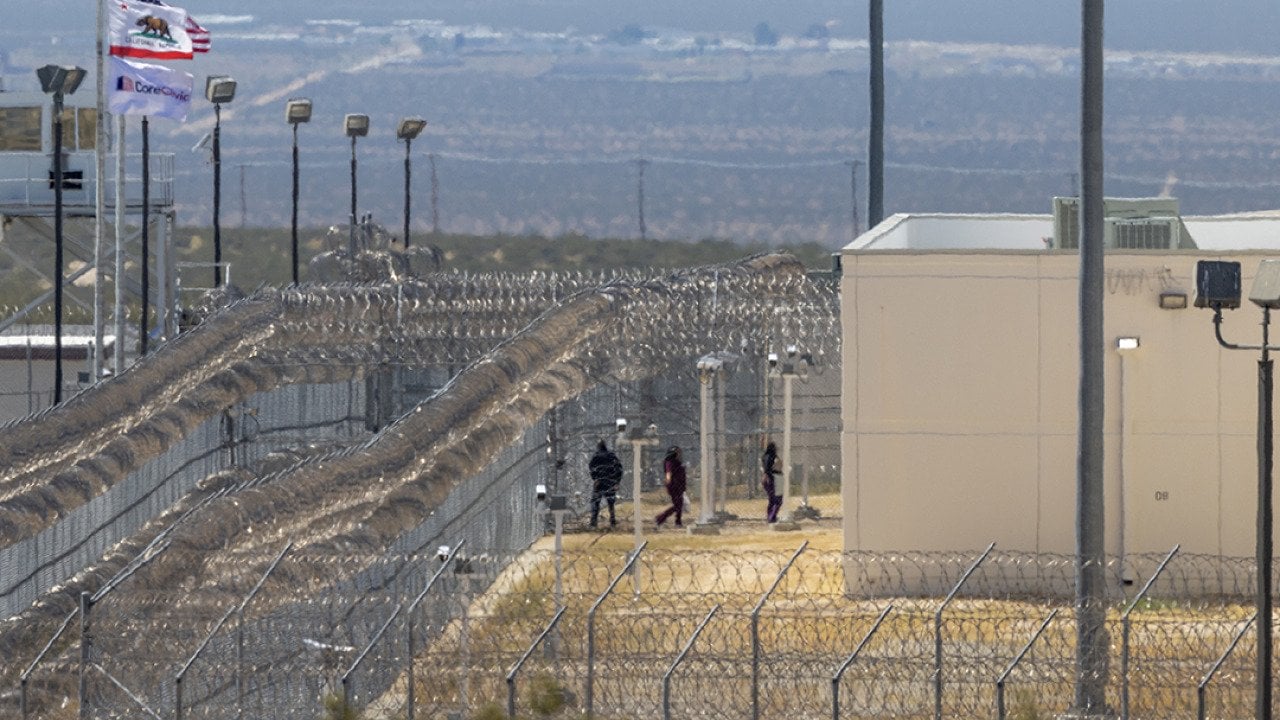 Aerial view of California City Immigration Processing Center, the state's newest and largest ICE prison.