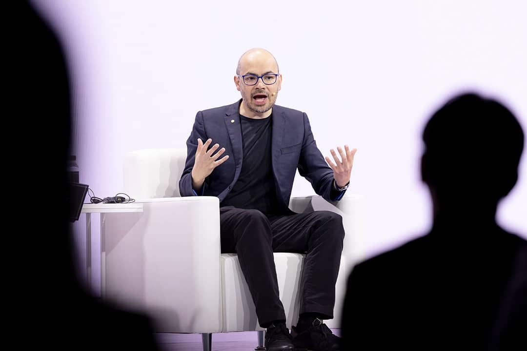 Demis Hassabis, co-founder and CEO of Google DeepMind, speaks during the 'Google for Korea 2026' event at the Westin Josun Seoul in Seoul, South Korea, on April 29, 2026.