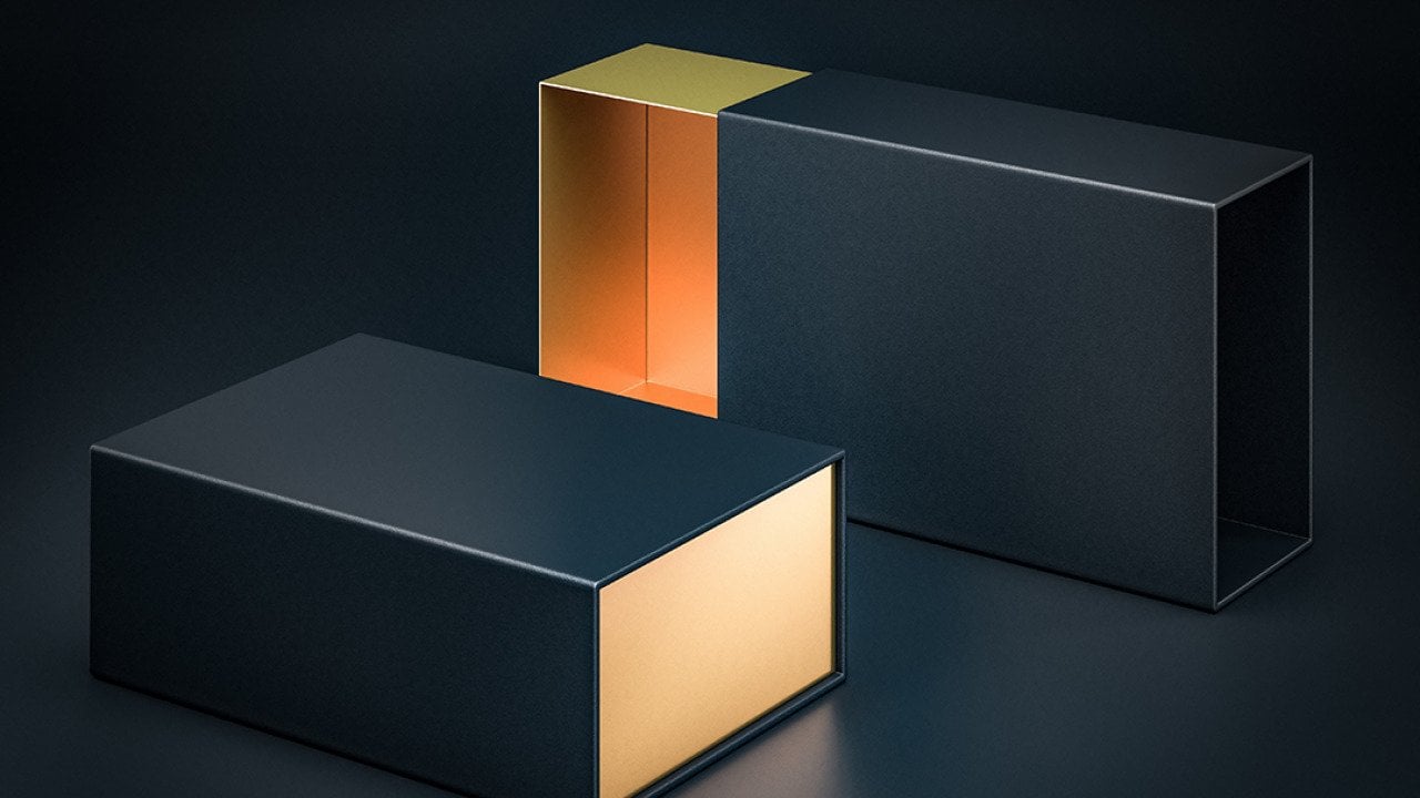 Black and gold luxury box packaging