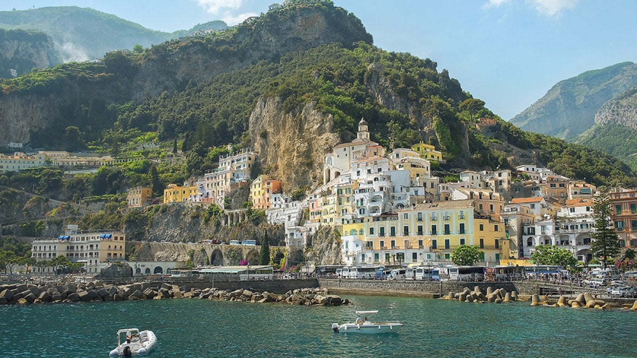 A view of the beautiful landscape of Amalfi coast in Italy.