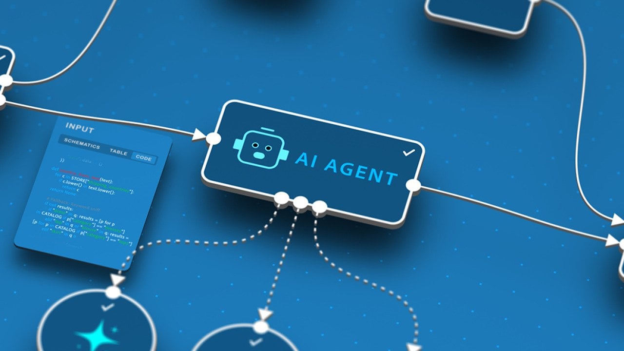 A conceptual graphic of AI agentic workflow in code systems.