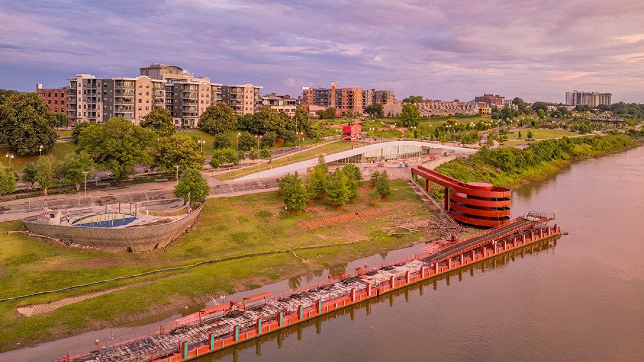Aerial view of the Memphis Riverfront Park