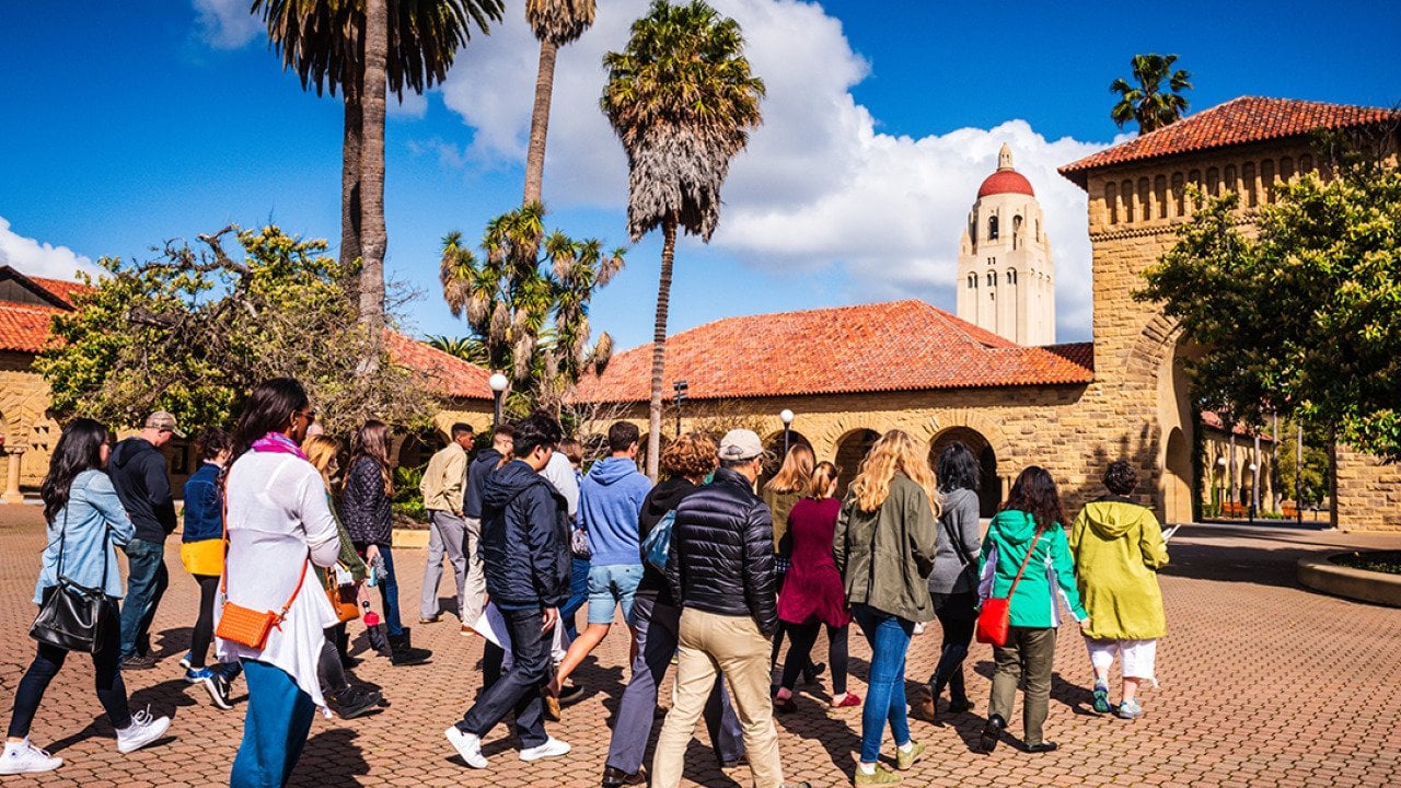 A group of college students at Stanford University.