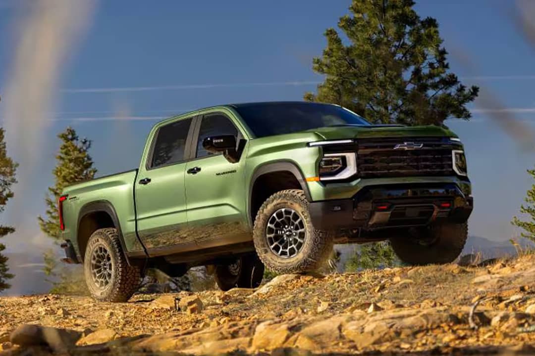 A green 2027 Chevrolet Silverado 1500
