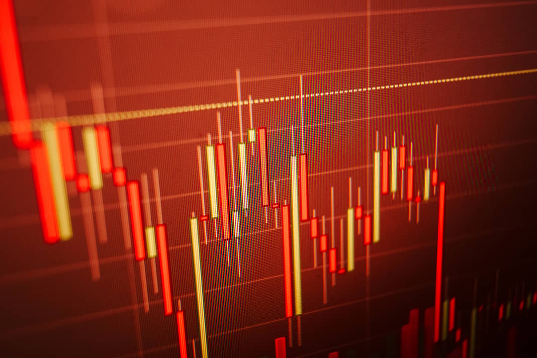 A stock market interface seen on LCD from a digital trading website.