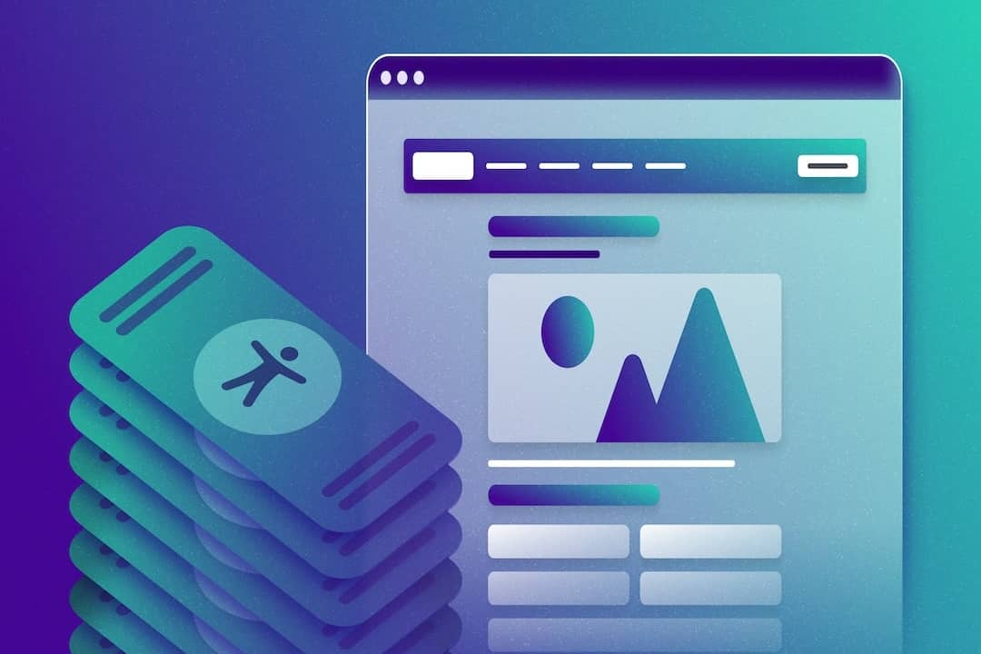 A vector illustration of a customized website and a stack of currency with an accessibility symbol.