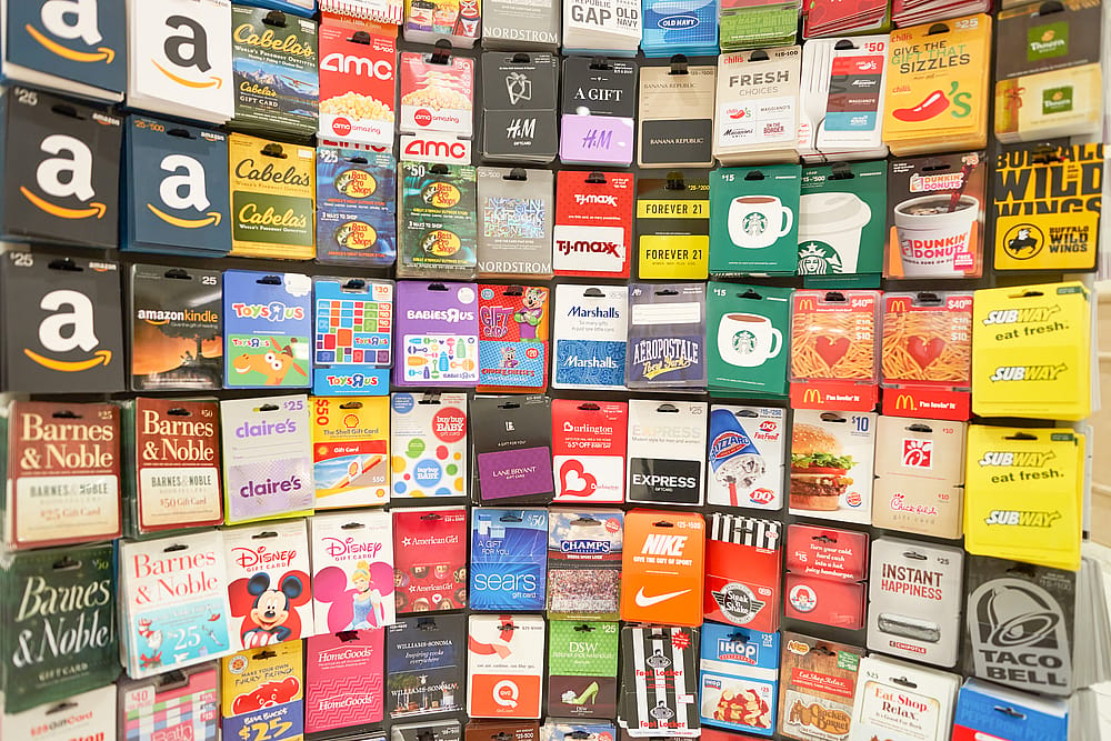 #7. Gift cards or gift certificates