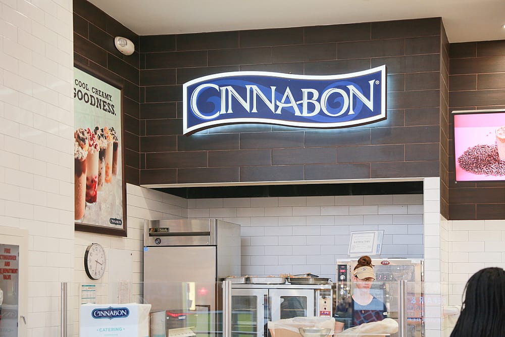 Cinnabon shop in at Quaker Bridge shopping mall. 